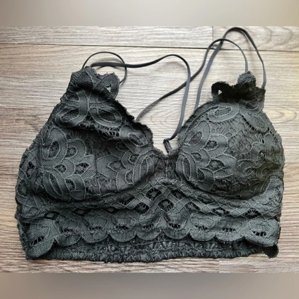 Wishlist Black Lace Women’s Padded Elastic Bralette Cami Top size S